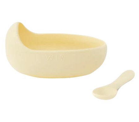 Silicone Bowl and Spoon Set Lemonade