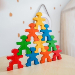 Wooden Rainbow Balancing People
