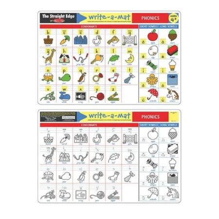 Melissa & Doug Double-Sided Phonics Write-A-Mat