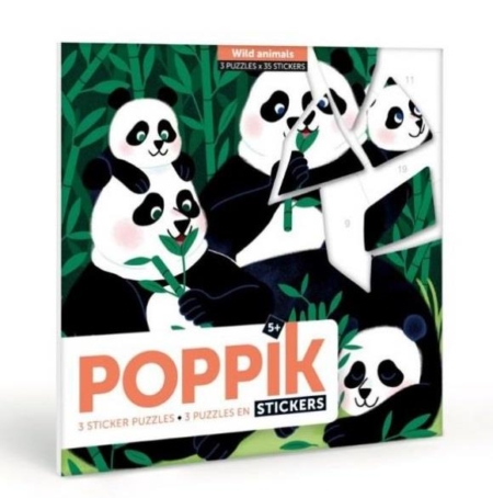 Poppik Puzzles And Stickers Wild Animals