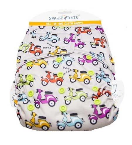 Brolly Sheets Snazzipants All in One Cloth Nappy Moped 4kg to 14kg