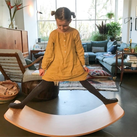 Wooden XL Wobbel Balance Board Original with Felt