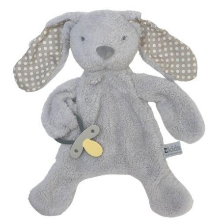 Bunny Comforter with Dummy Holder Grey