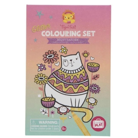 Tiger Tribe Glitter Night Garden Colouring Set