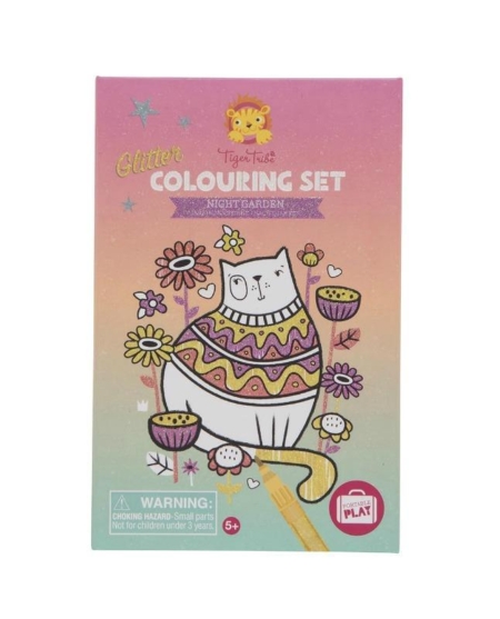 Tiger Tribe Glitter Night Garden Colouring Set
