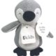 Knitted Rattle/Crinkler Penguin Grey