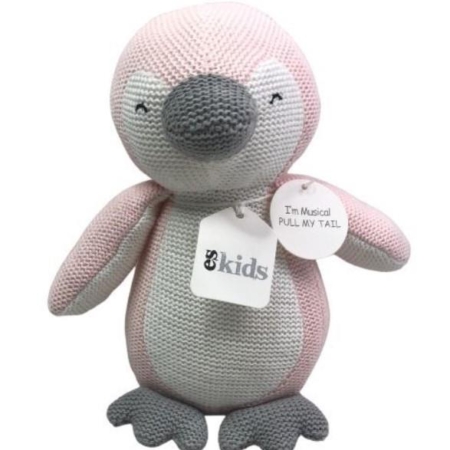 Knitted Musical Penguin Pink