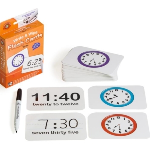 Write and Wipe Time Flash Cards with Marker