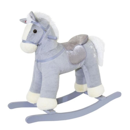 Luxury Rocking Horse With Sound - Grey