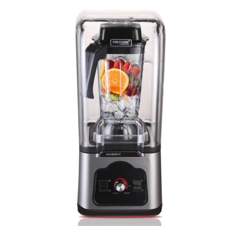 POLYCOOL Commercial Blender Quiet Enclosed Processor Smoothie Mixer Cafe Fruit