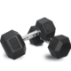 PROFLEX Pair of 85lb Rubber-Coated Hex Dumbbells for Gym Home Fitness Bodybuilding Weights Training