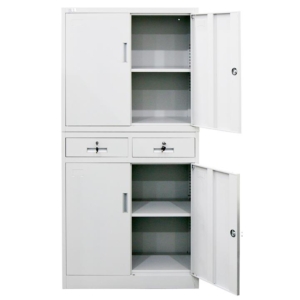 FORTIA 4-Door Lockable Metal Stationery Storage Cabinet with 2 Drawers