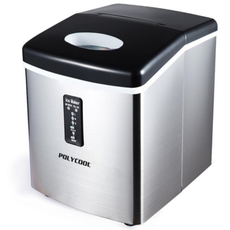 POLYCOOL 3.2L Portable Ice Cube Maker Machine Automatic with Control Panel