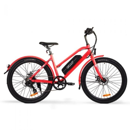 VALK Vista 26" 36V 250W Ladies Step-Through Electric Bike - Red