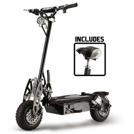 BULLET Black 48V 1000W Turbo w/ LED Folding Electric Scooter For Adults- Stealth 1-6