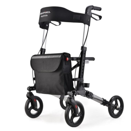 EQUIPMED EasyStride Quick-Fold Aluminium Rollator - Titanium