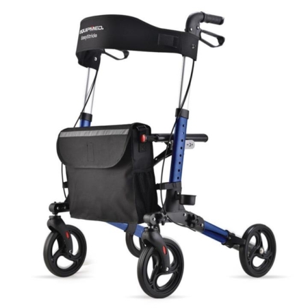 EQUIPMED EasyStride Quick-Fold Aluminium Rollator - Blue