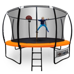 UP-SHOT 14ft Round Kids Trampoline with Curved Pole Design