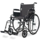 EQUIPMED Comfortline 24" 136kg Capacity XL-Wide Quick-Folding Wheelchair - Dark Grey Hammertone