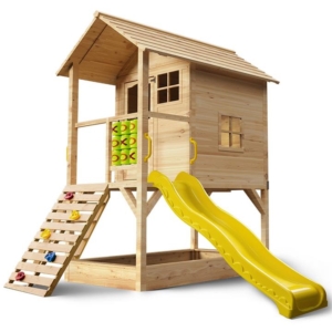 ROVO KIDS Wooden Tower Cubby House with Slide