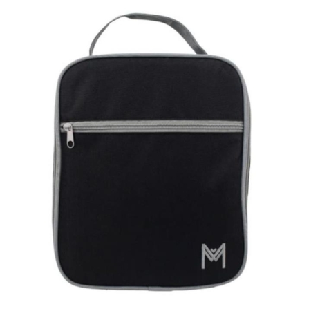 MontiiCo Insulated Large Lunch Bag and Ice Pack Coal