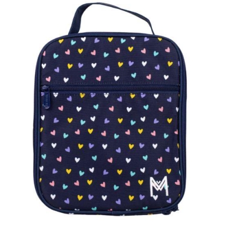 MontiiCo Insulated Large Lunch Bag and Ice Pack Hearts