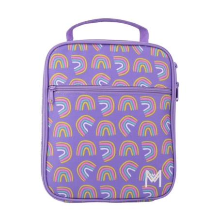 MontiiCo Insulated Large Lunch Bag and Ice Pack Rainbows