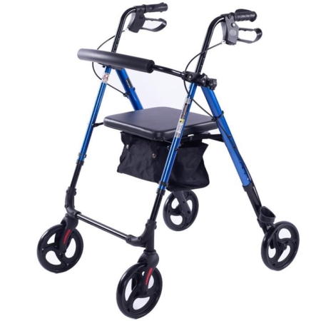 EQUIPMED 4 Wheel Lightweight Rollator Walker