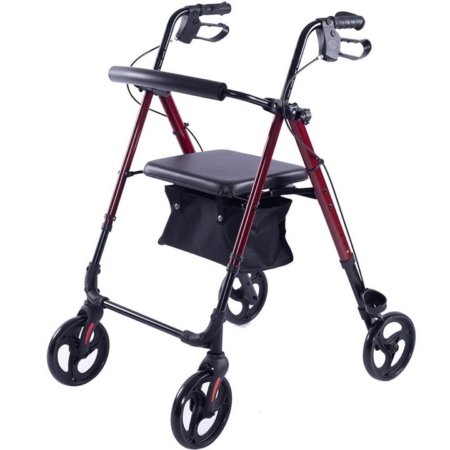 EQUIPMED 4 Wheel Lightweight Rollator Walker