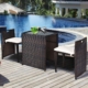 wicker rattan chair set