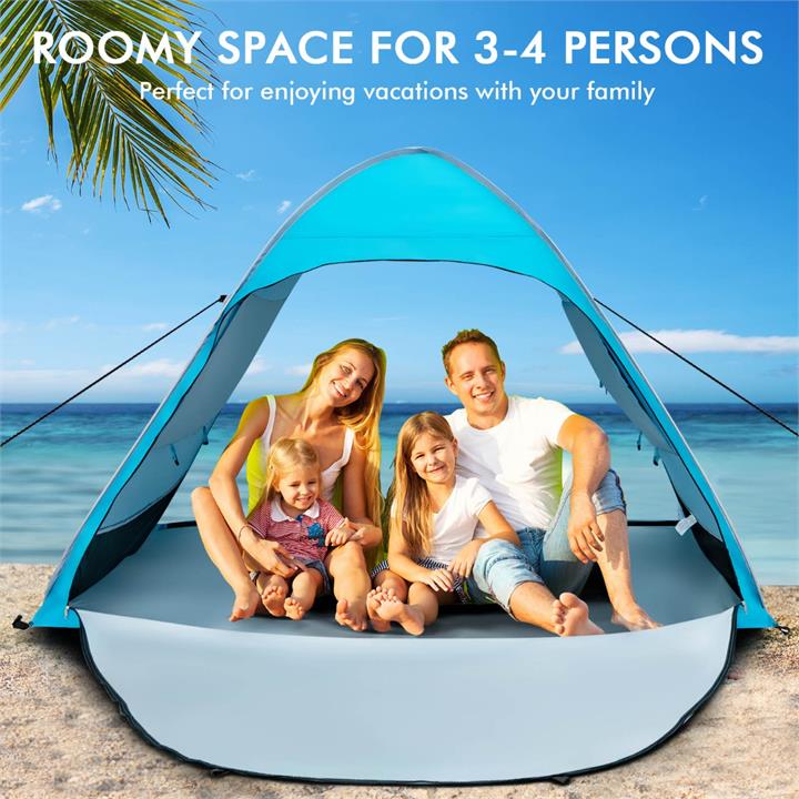 Large pop-up beach tent for 2-4 persons