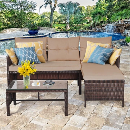 3 PCS outdoor PE rattan furniture set