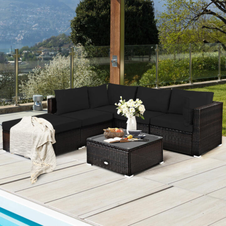 patio rattan sofa set