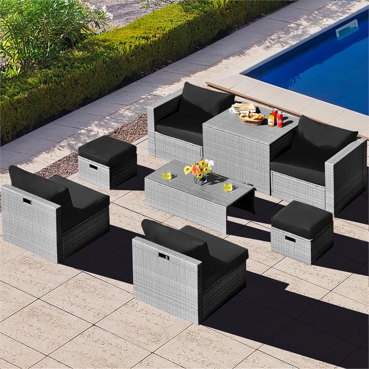 all-weather rattan sectional sofa