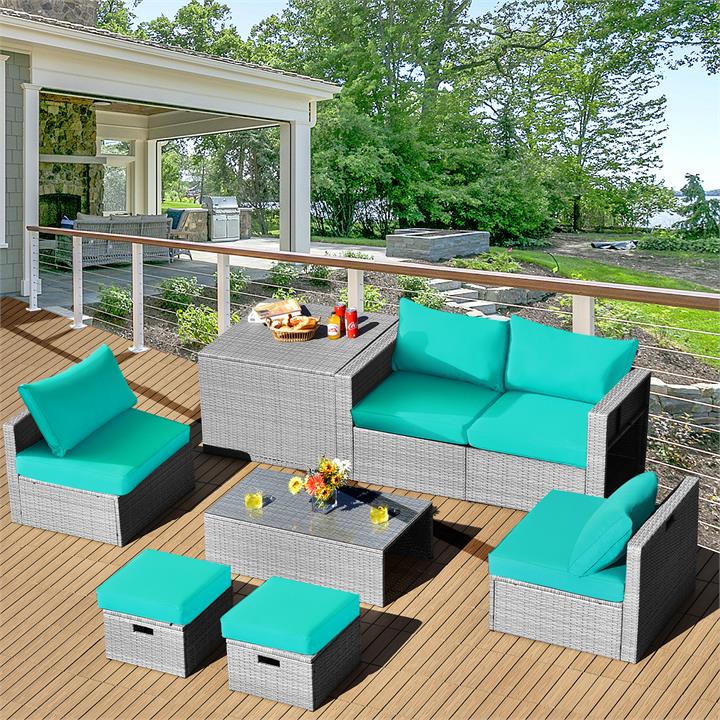 all-weather rattan sectional sofa