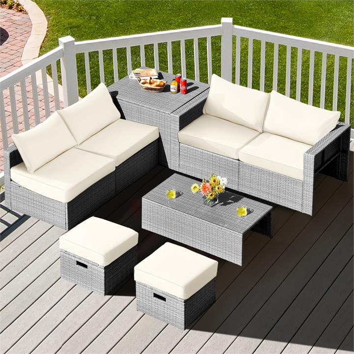 all-weather rattan sectional sofa