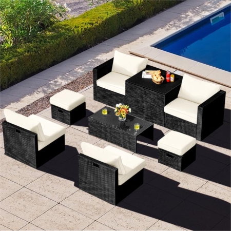 all-weather rattan sectional sofa