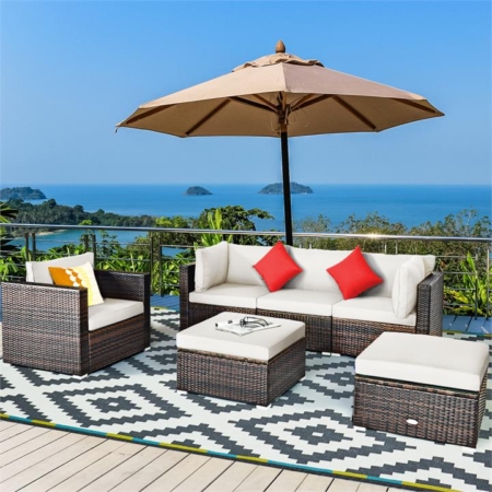 6pcs rattan sofa set