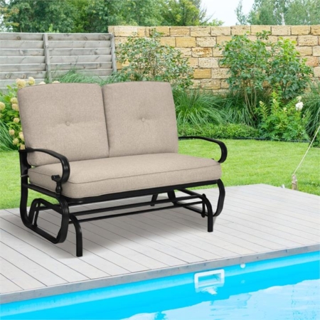 outdoor patio loveseat glider