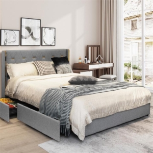 full/queen size bed frame with high headboard