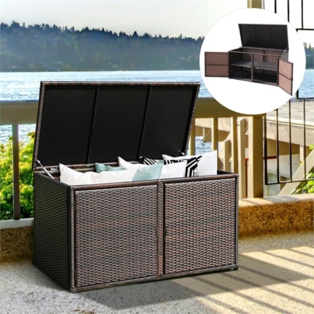 outdoor wicker storage box