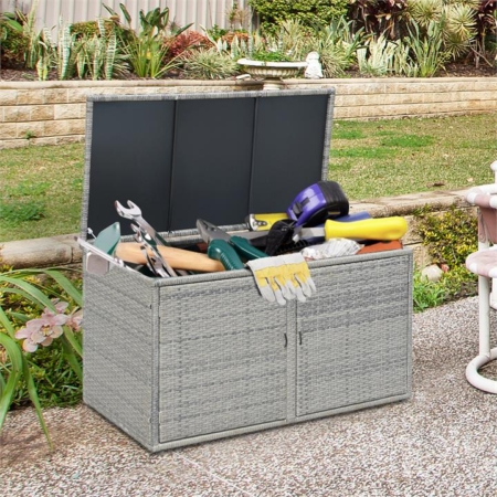 outdoor wicker storage box