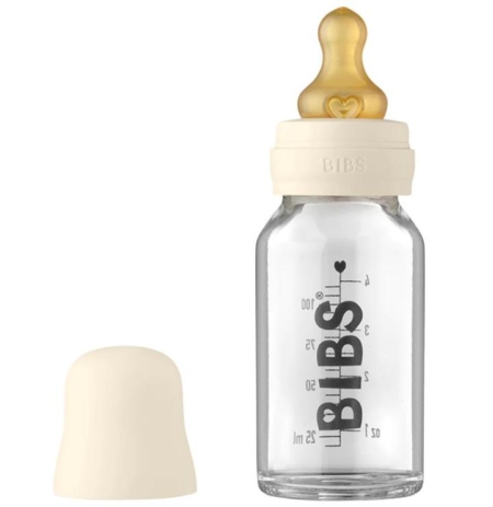 Bibs Baby Glass Bottle Complete Set 110ml - Ivory