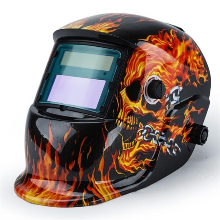 ROSSI Burning Skull Solar Auto Darkening Welding Helmet Mask MIG/ARC/TIG Welder Machine