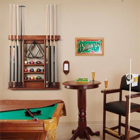 Billiards pool cue rack