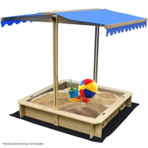 ROVO KIDS Wooden Sand Pit with Canopy Cover