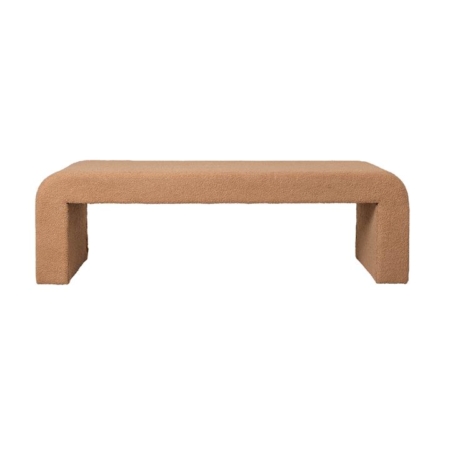 Felix Bench Seat - Boucle Curl - Natural Clay