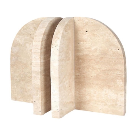 Aurelia Bookends in Travertine - Beige