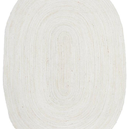 Bondi White Hand-Braided Jute Oval Rug