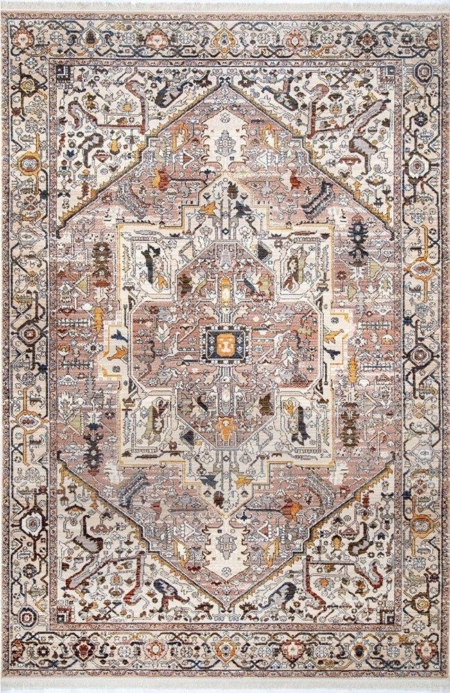 Heriz Mushroom Turkish Hand Loomed Woven Rug